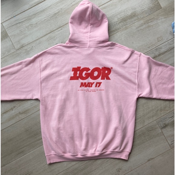 GOLF wang Tyler the Creator Mens Hoodie light pink red logo IGOR May 17 RARE XL - Picture 2 of 6